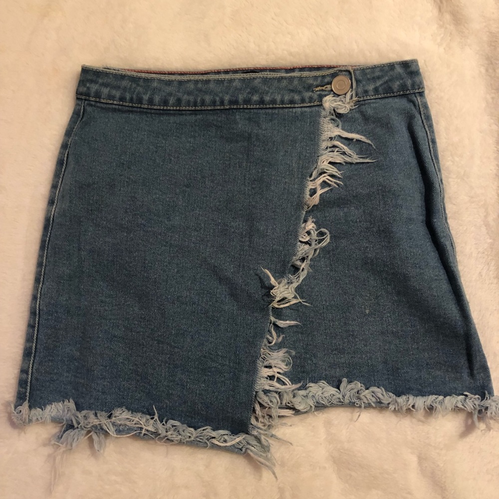 Denim wrap skirt